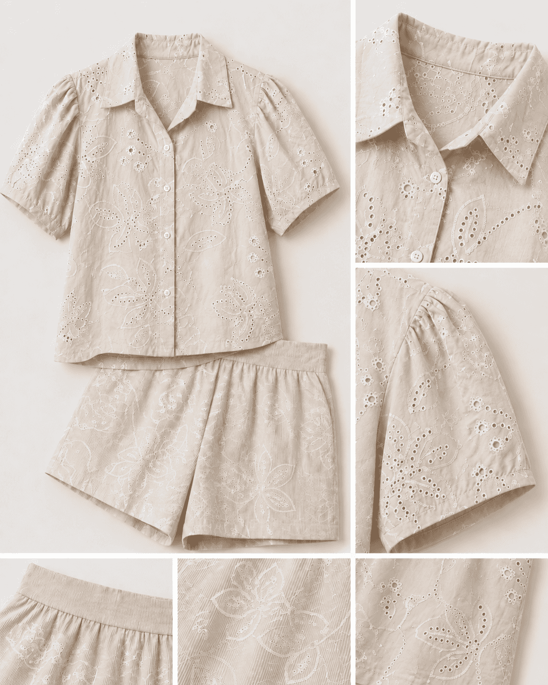 Set beige ojalillo L/XL